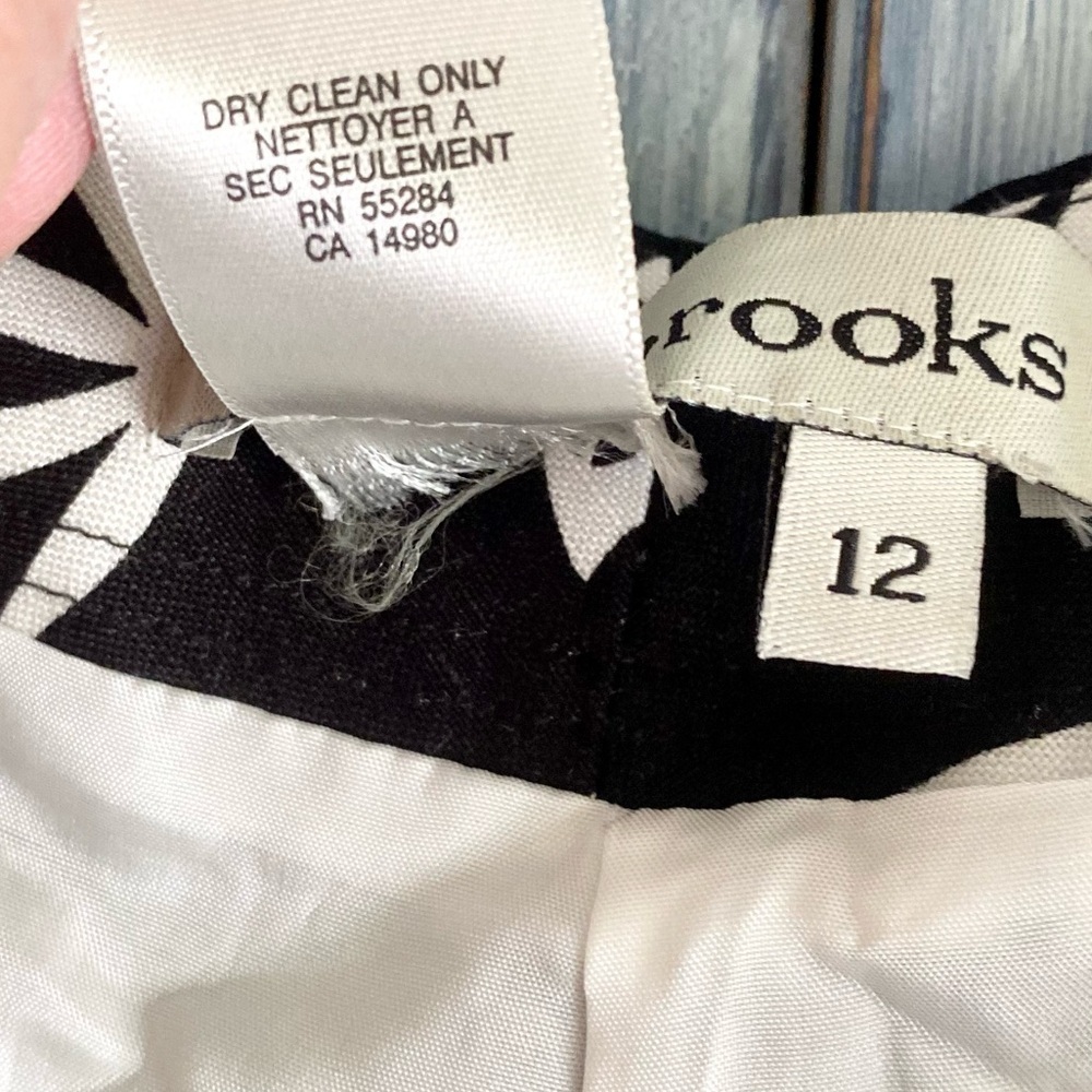 David Brooks Black and Cream Linen Blend Pants - Picture 10 of 11